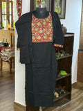 Cottonblack& Maroon Kurta With Embroidery