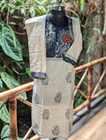 Khadi Blue&Cream Cotton Kurta