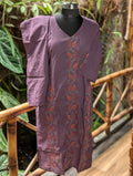 Cotton Violet Kurta With Embroidery