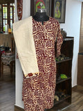 Batik Print Maroon And Cream