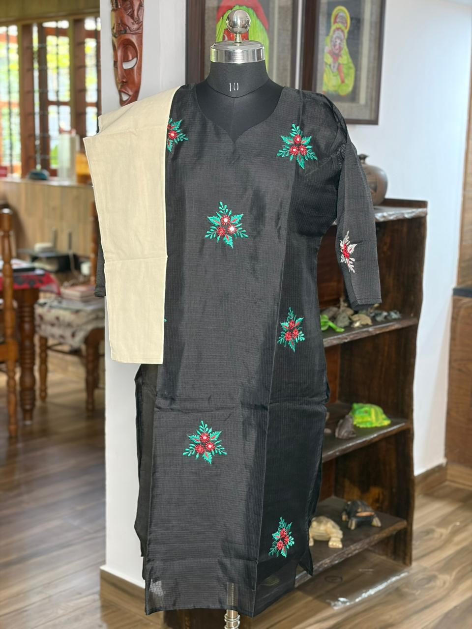 Kota Cotton Black And Cream