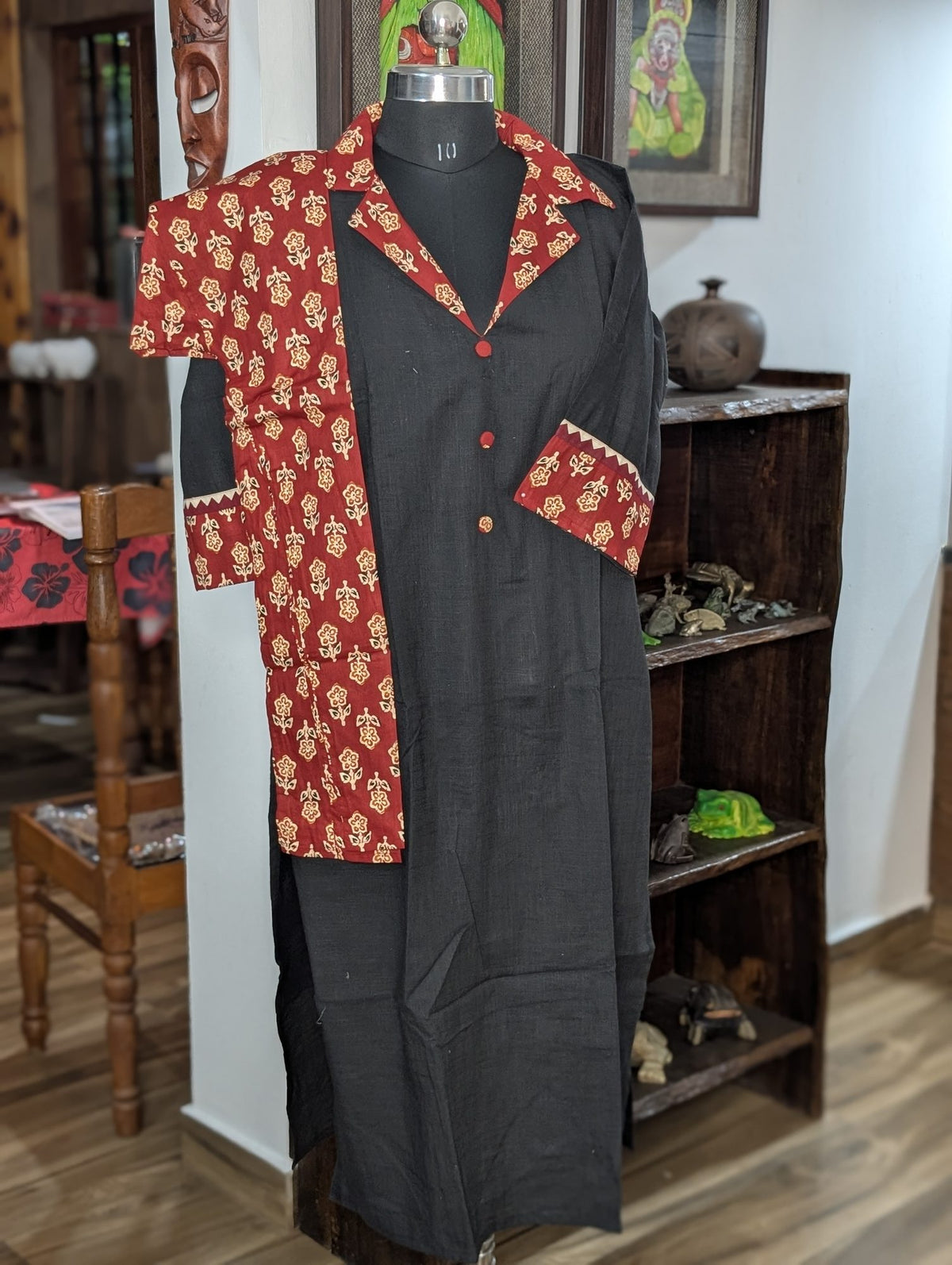 Black&Maroon Kurtha