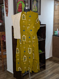 Mehndhigreen Chinesecollar Kurtha&Cream Bottom