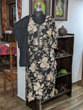 Black Flower Printed Kurtha