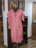 Vaticansilk Pink Embroidered Kurti
