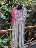 Cotton Printed Kurthi With Pink Bottom