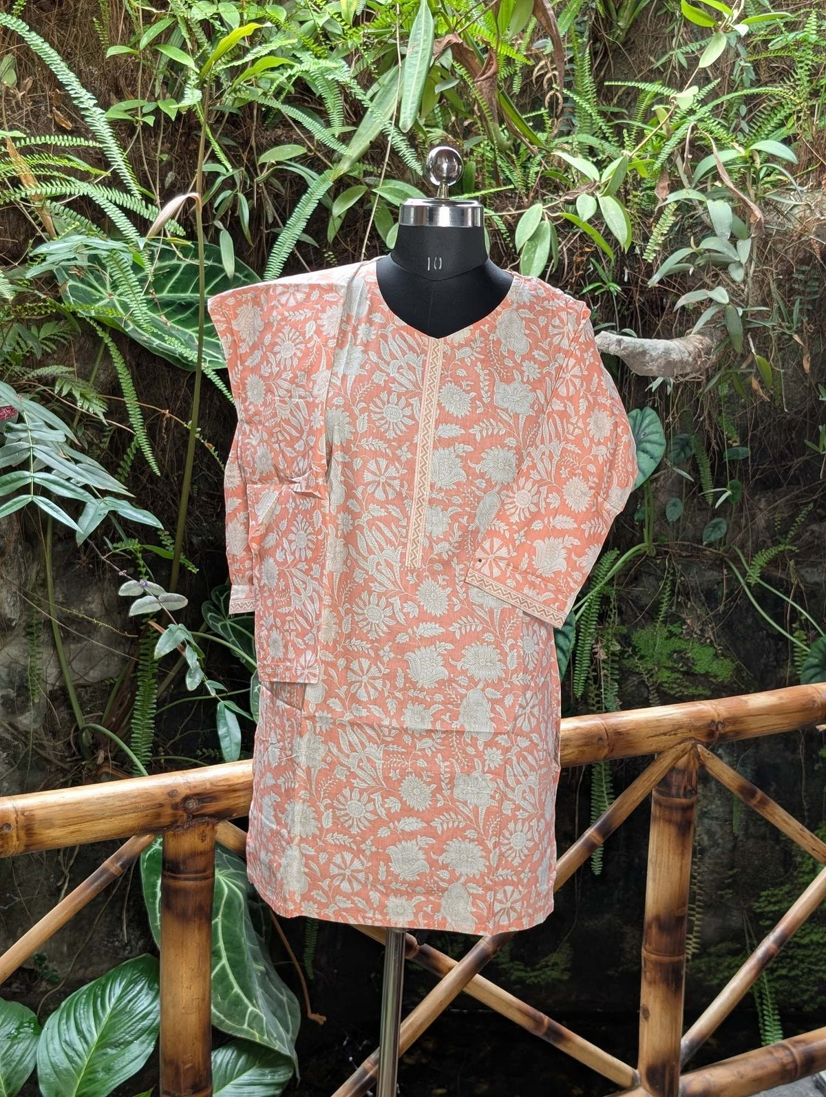 Cotton Peach&White Cordset