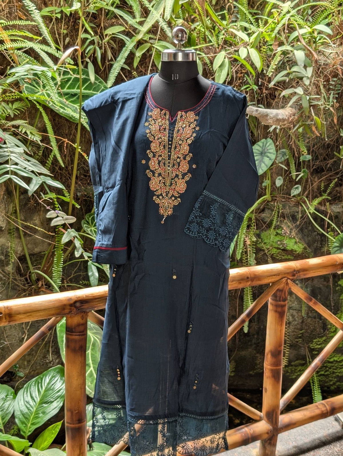 Peacock Kurthi With Mirror&Lacework