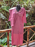 Pink Kurtha With Beads Work