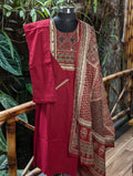 Cotton Maroon 3Pcs