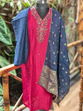 Roman Silk Kurta 3Pcs Pink
