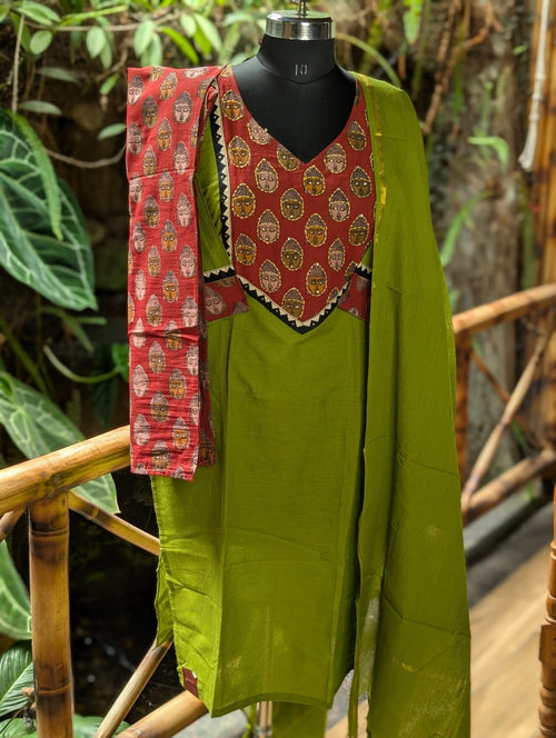 Buddha Green And Maroon 3Pcs