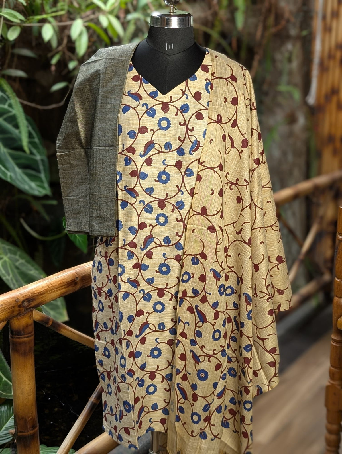 Kalamkari 3Pcs Kurta With Pocket
