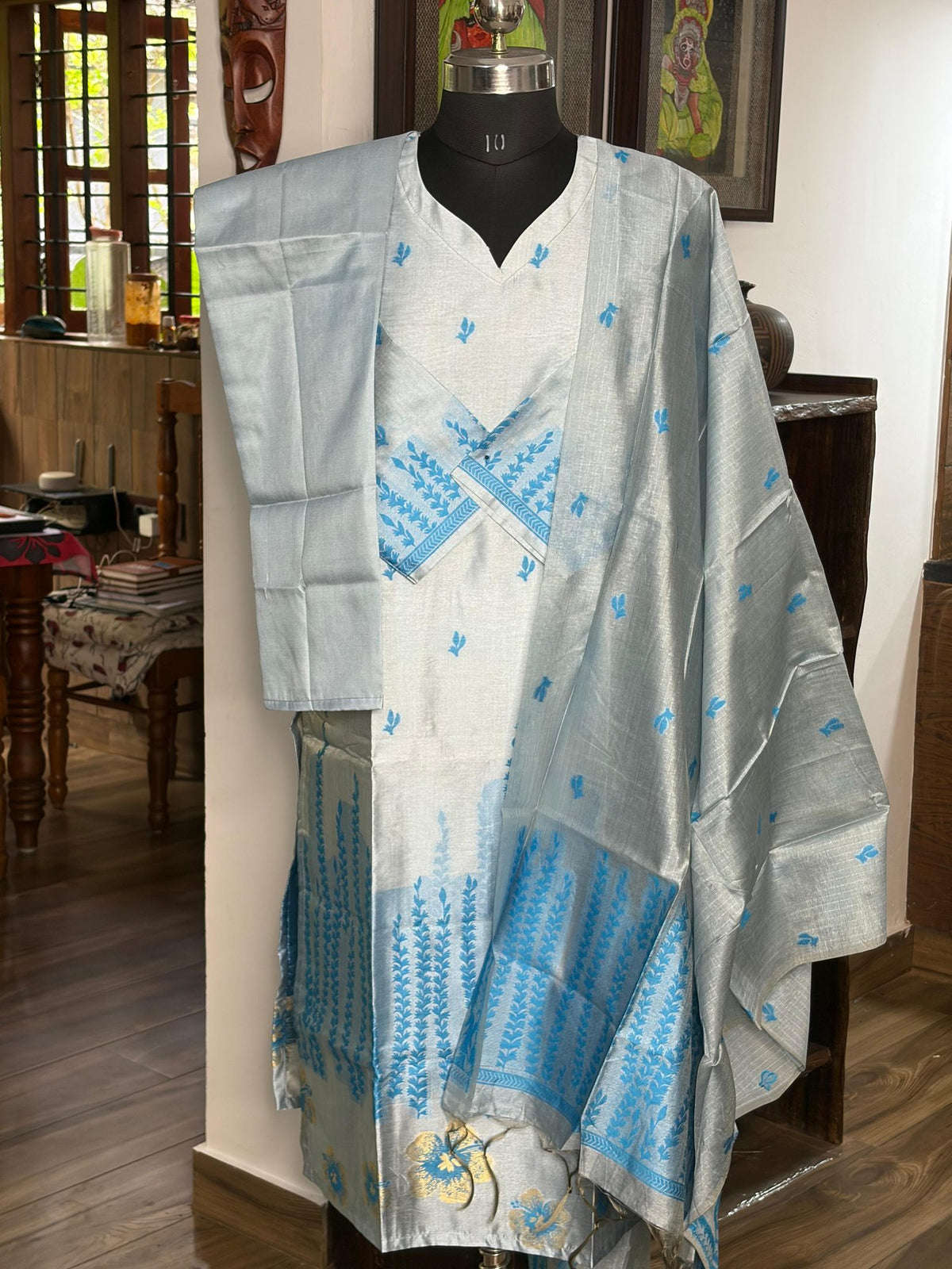 Silk Blue And Light Blue 3Pcs