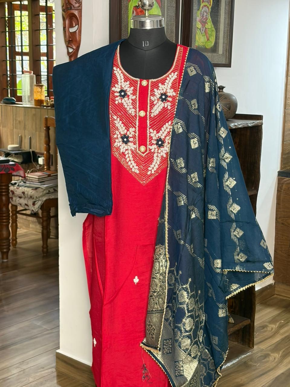 Beads Work Red And Navy Blue 3Pcs