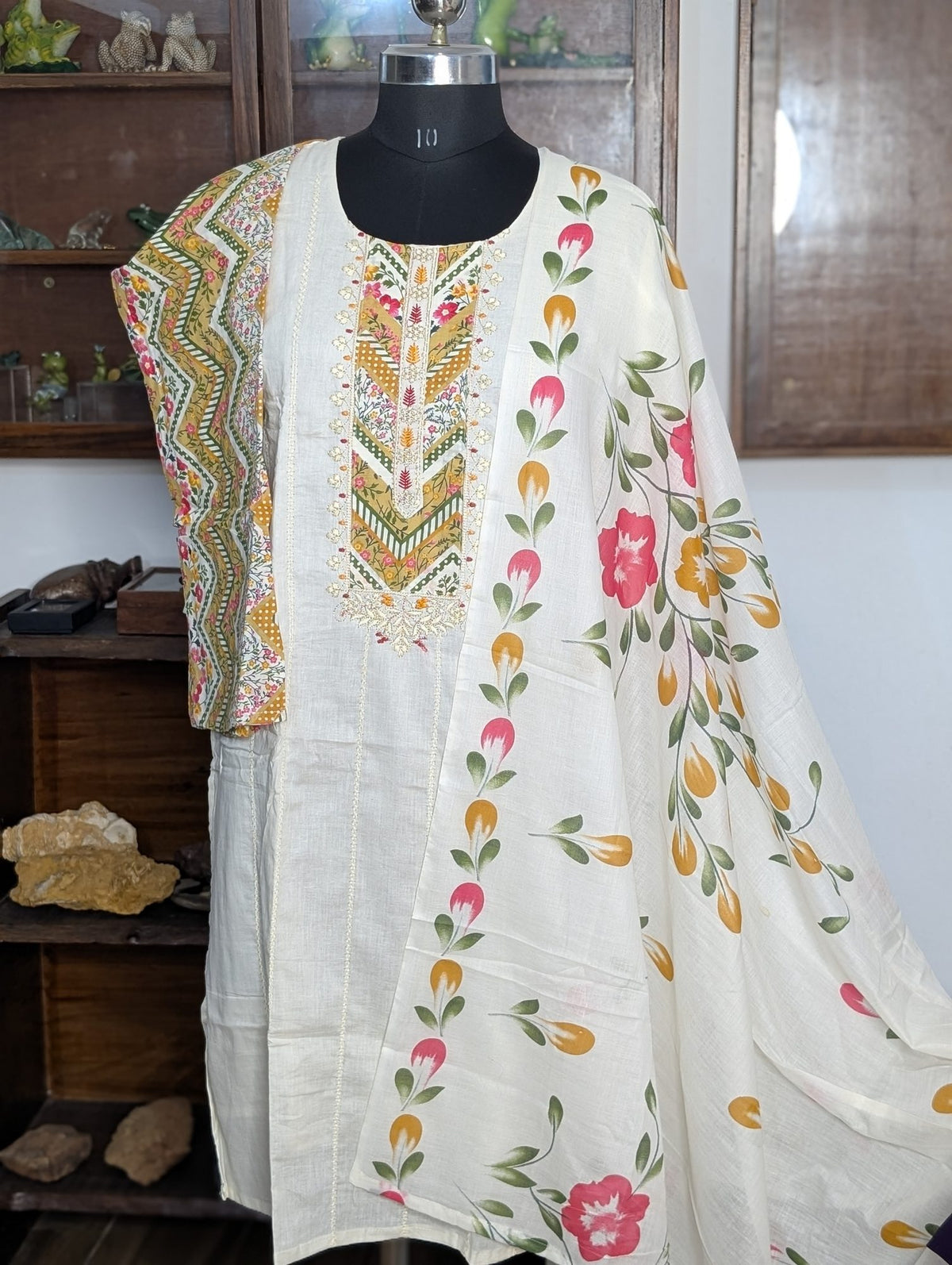 Cream Printed Cotton
