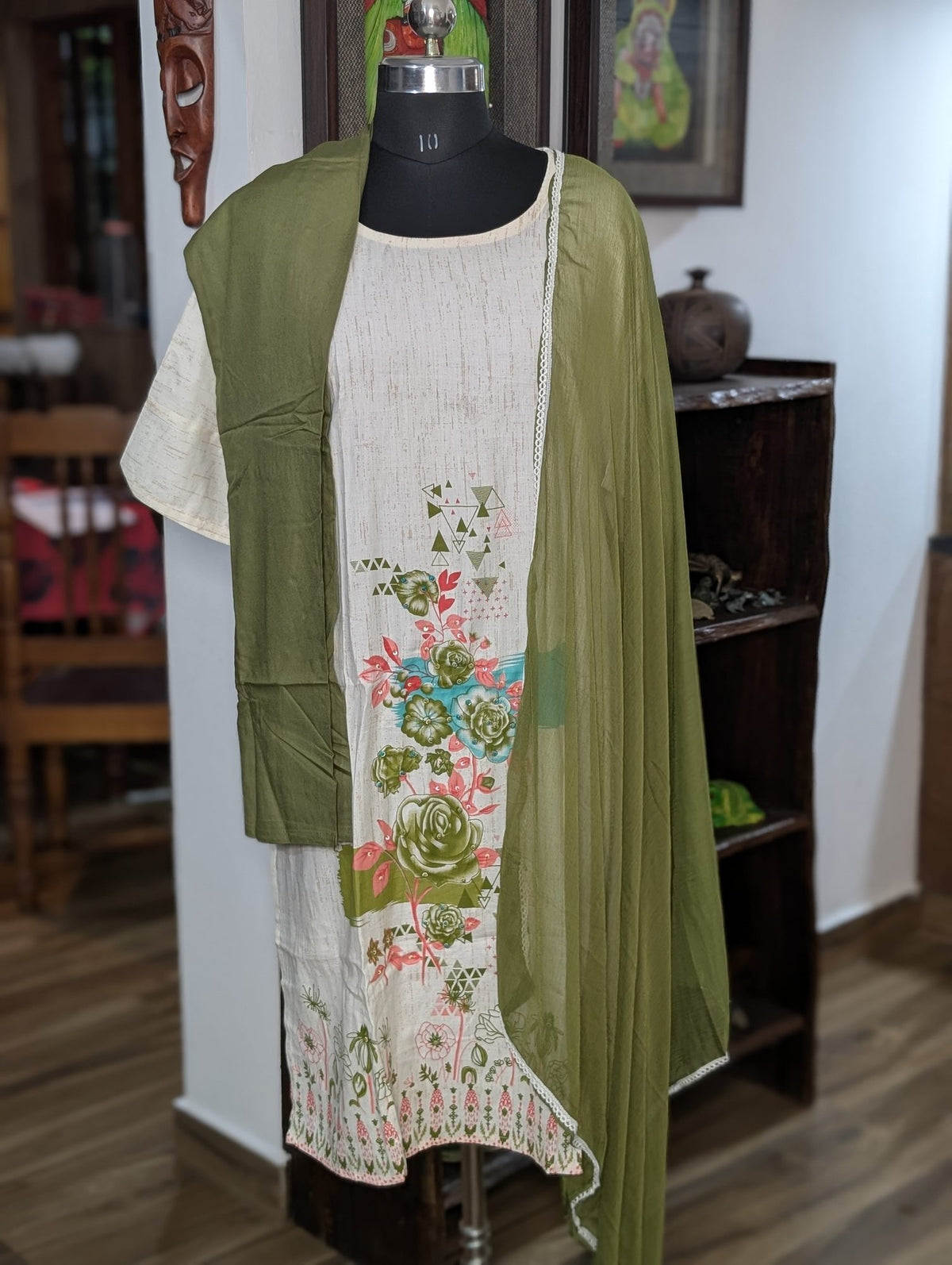 Viscose Cream And Green