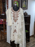 Offwhite With Embroidery Shawl
