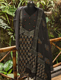 Black With Printed Bottom And Shawl