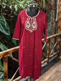 Chikankari Maroon Kurti