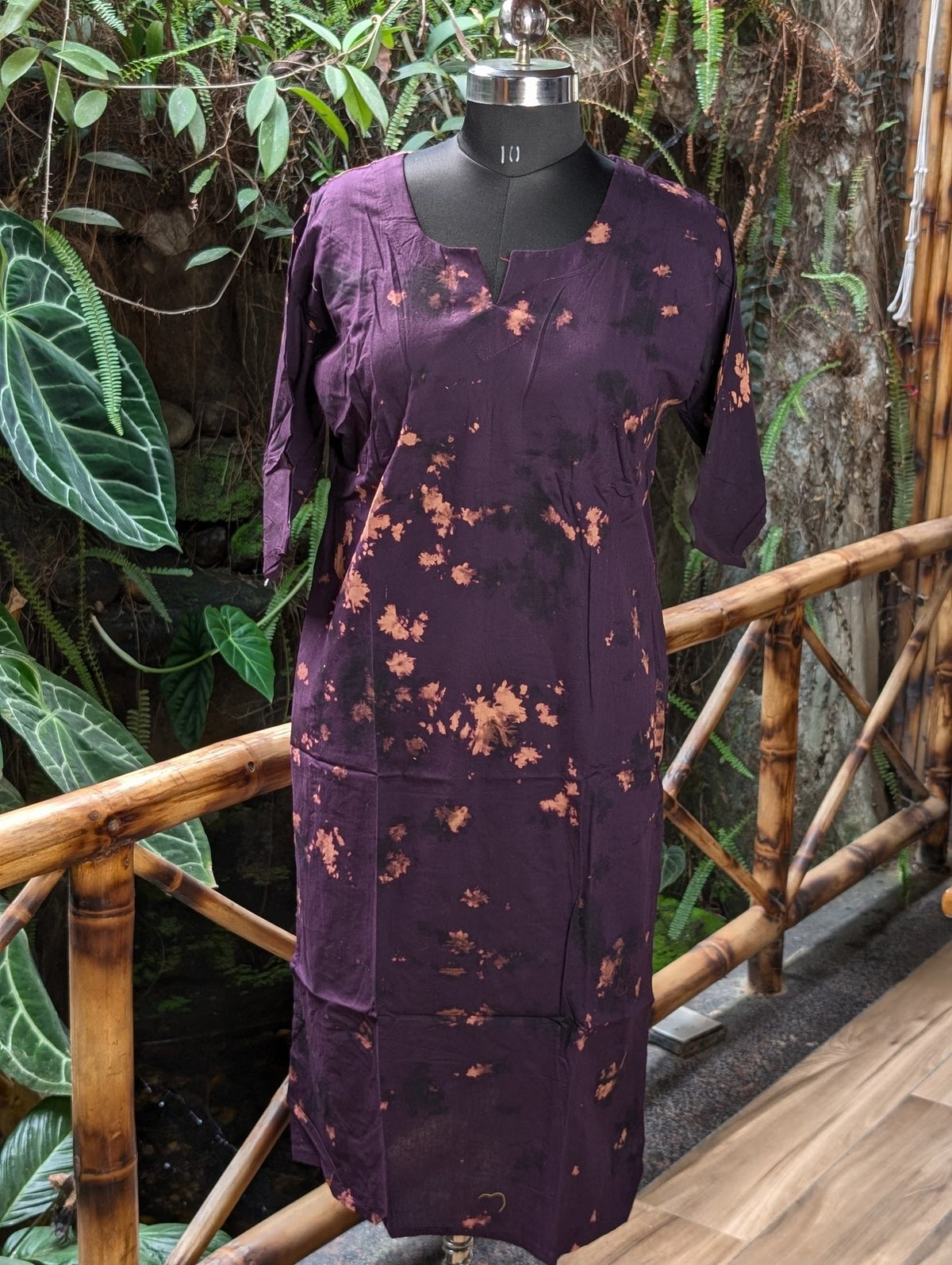 Cotton Kurta Tie And Dye Violet