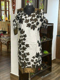 Chanderi Silk White Kurta With Leaf Design
