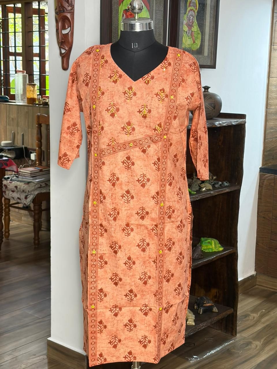Cotton Peach Kurta
