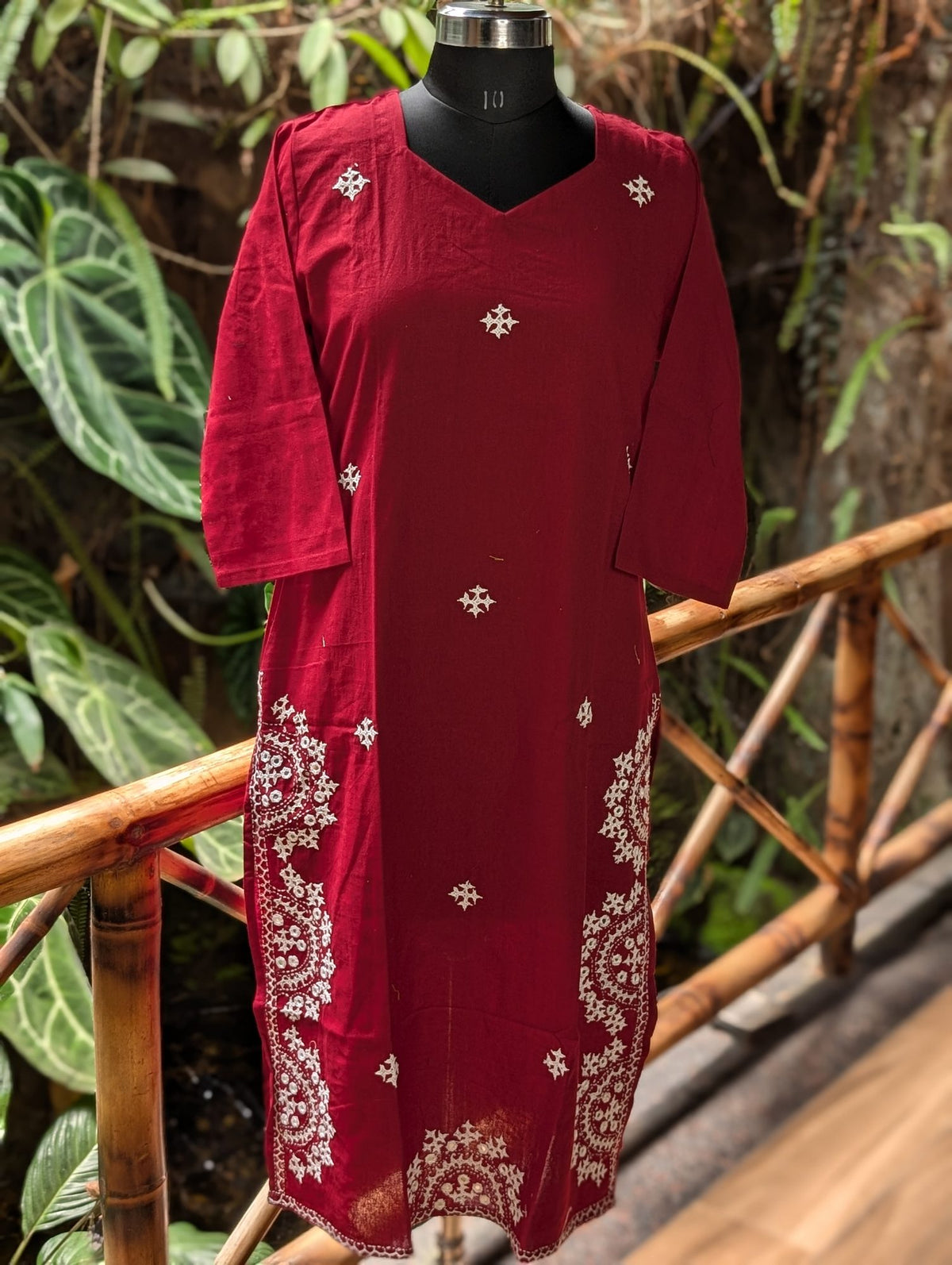 Maroon Cotton Kurtha