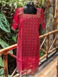 Kota  Cotton Red Kurta