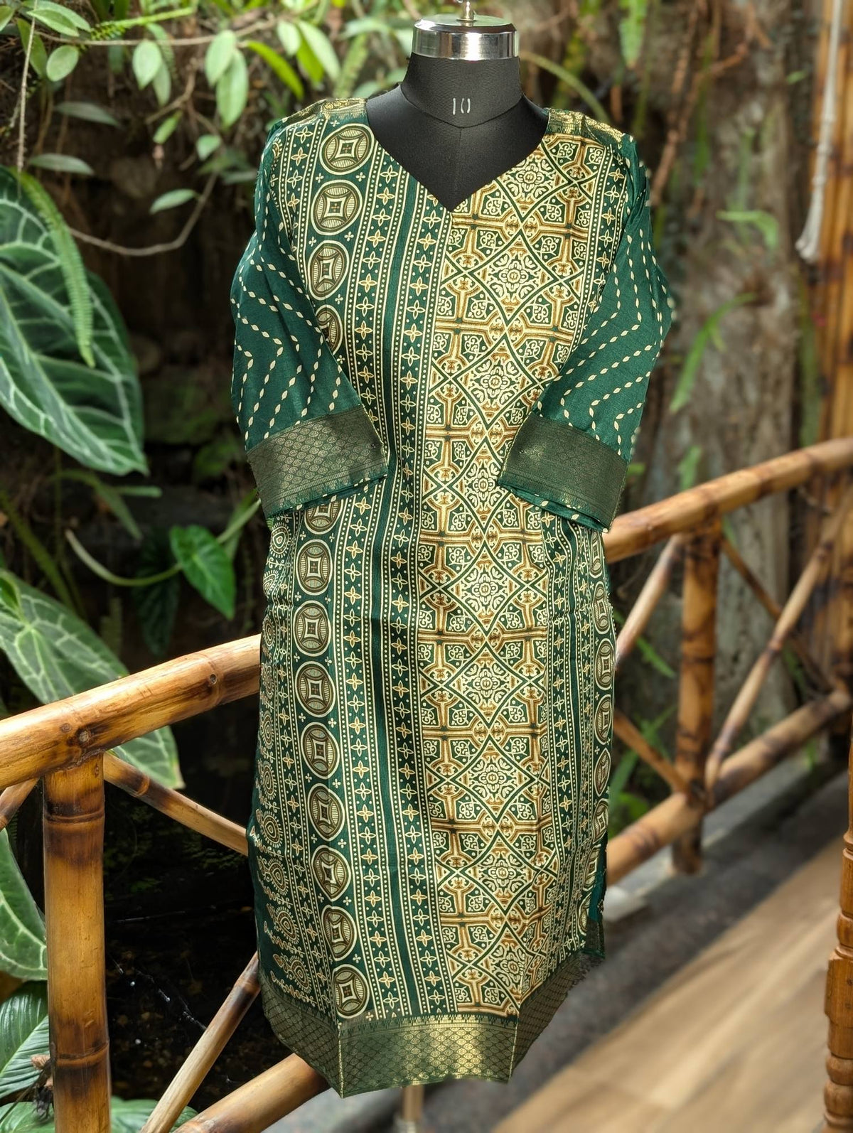Chanderi Silk Green Kurta