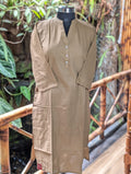 Cotton Brown Kurta With Chinese Collar