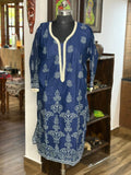 Cotton Navy Blue With Lacework