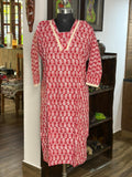 Cotton Red With Lacework