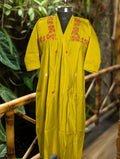 Mehndhigreen With Red Flower Embroidery