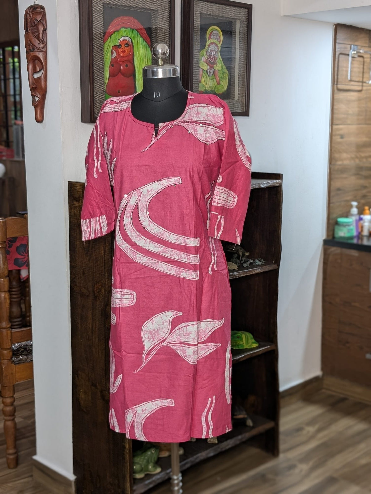 Pink Cotton Kantha Work