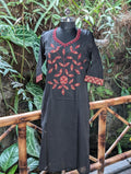 Cotton Black Kurti With Embroidery