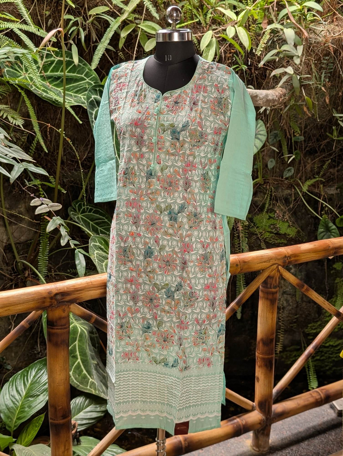 Cotton Pista Green Kurti