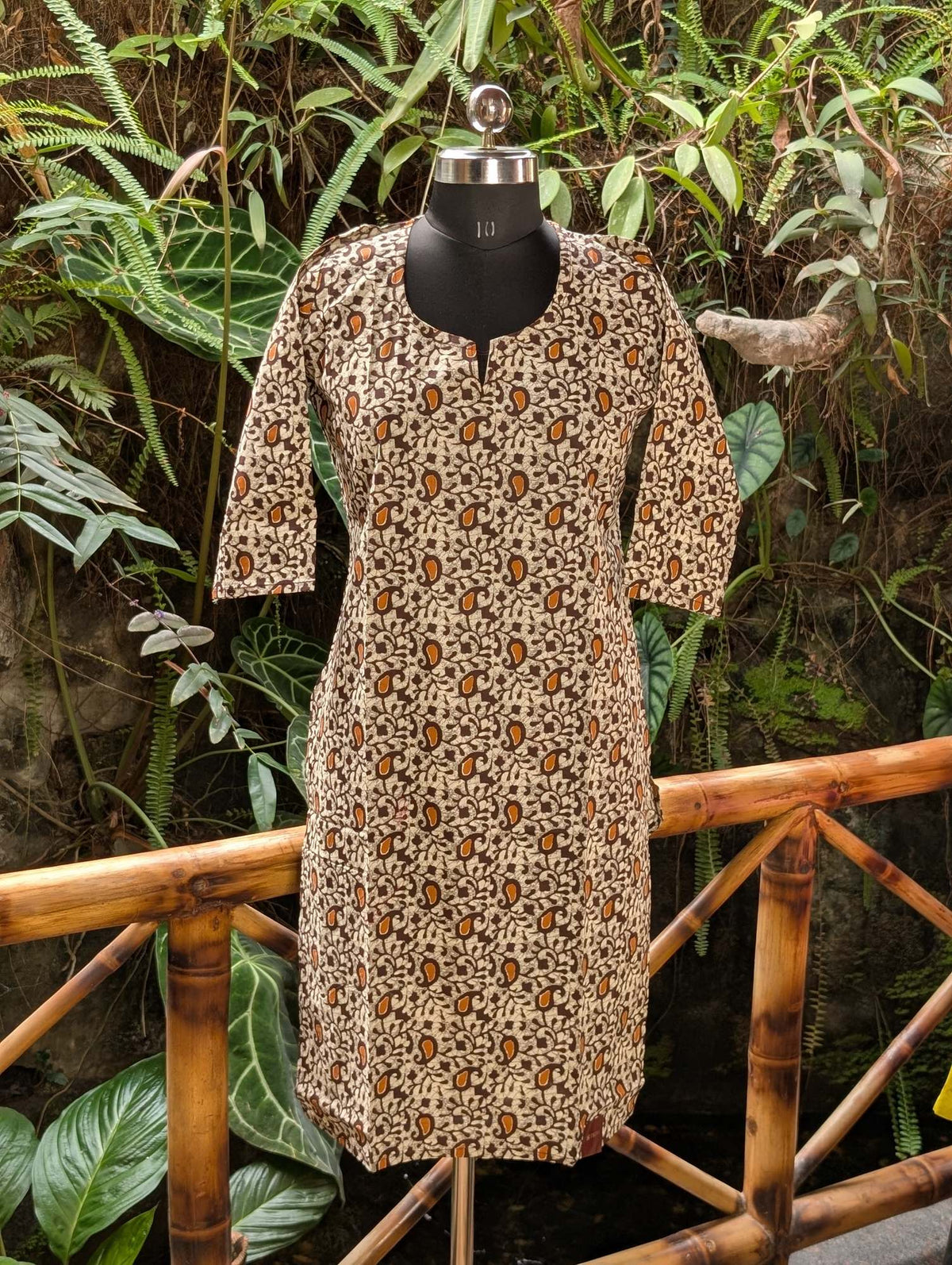 Cotton Cream With Print Kurti
