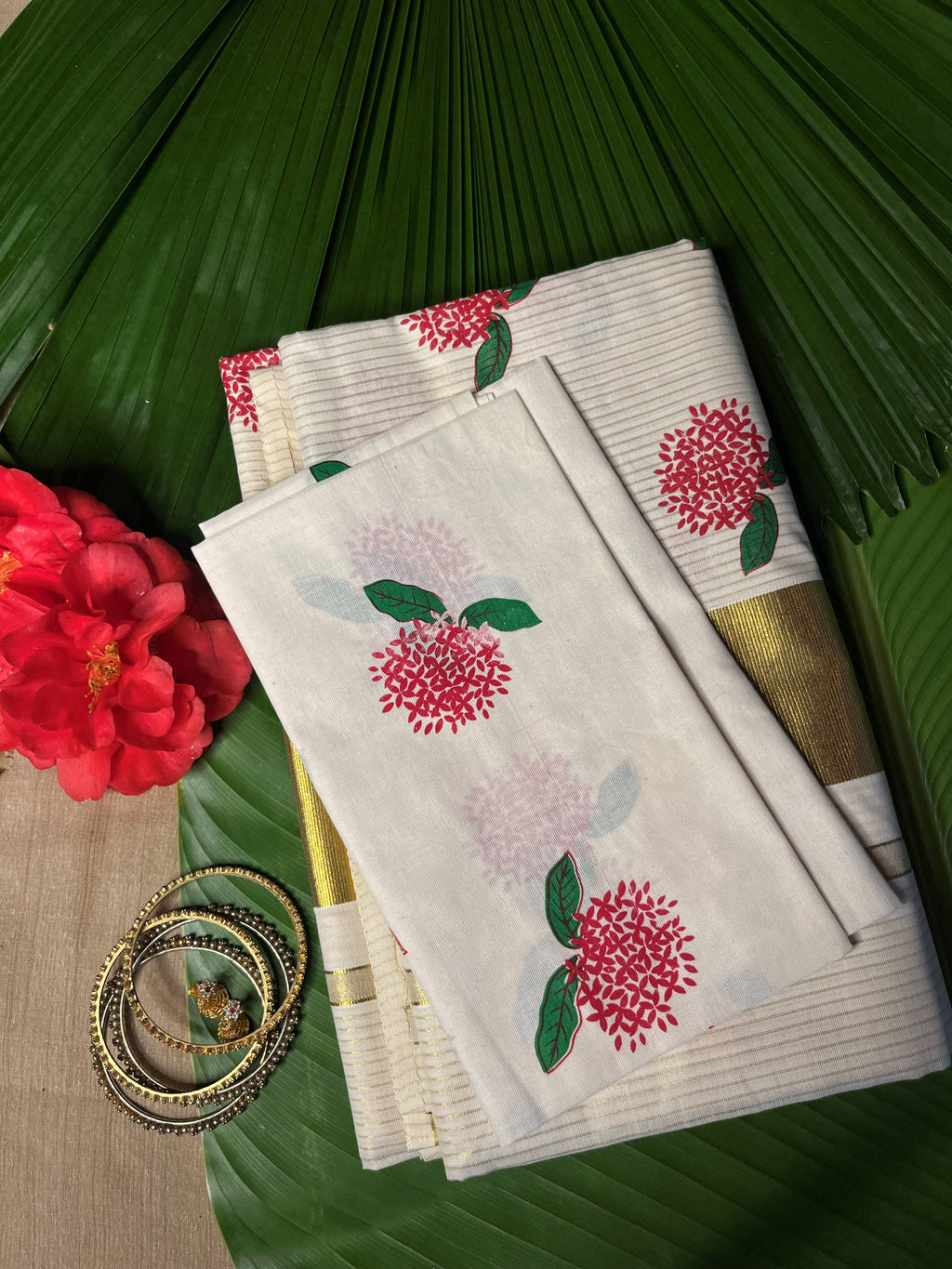 THECHI  STRIPED SETSAREE
