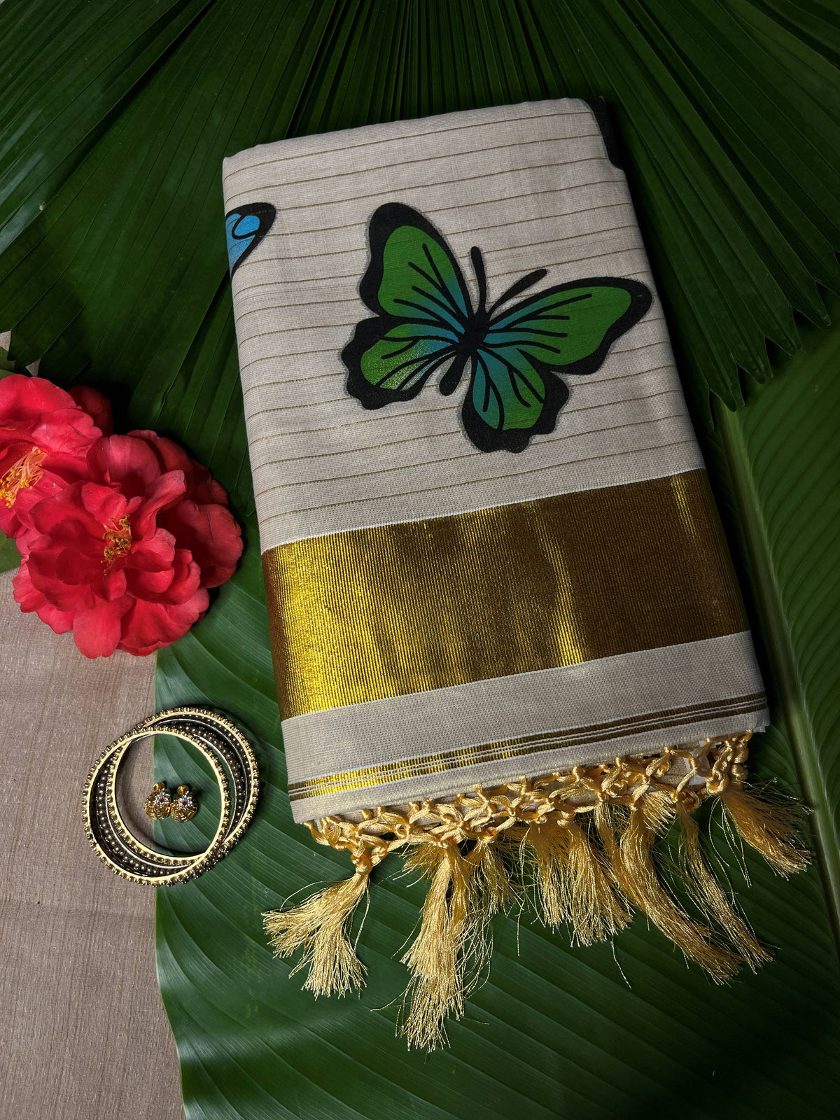 BUTTERFLY STRIPED SETSAREE