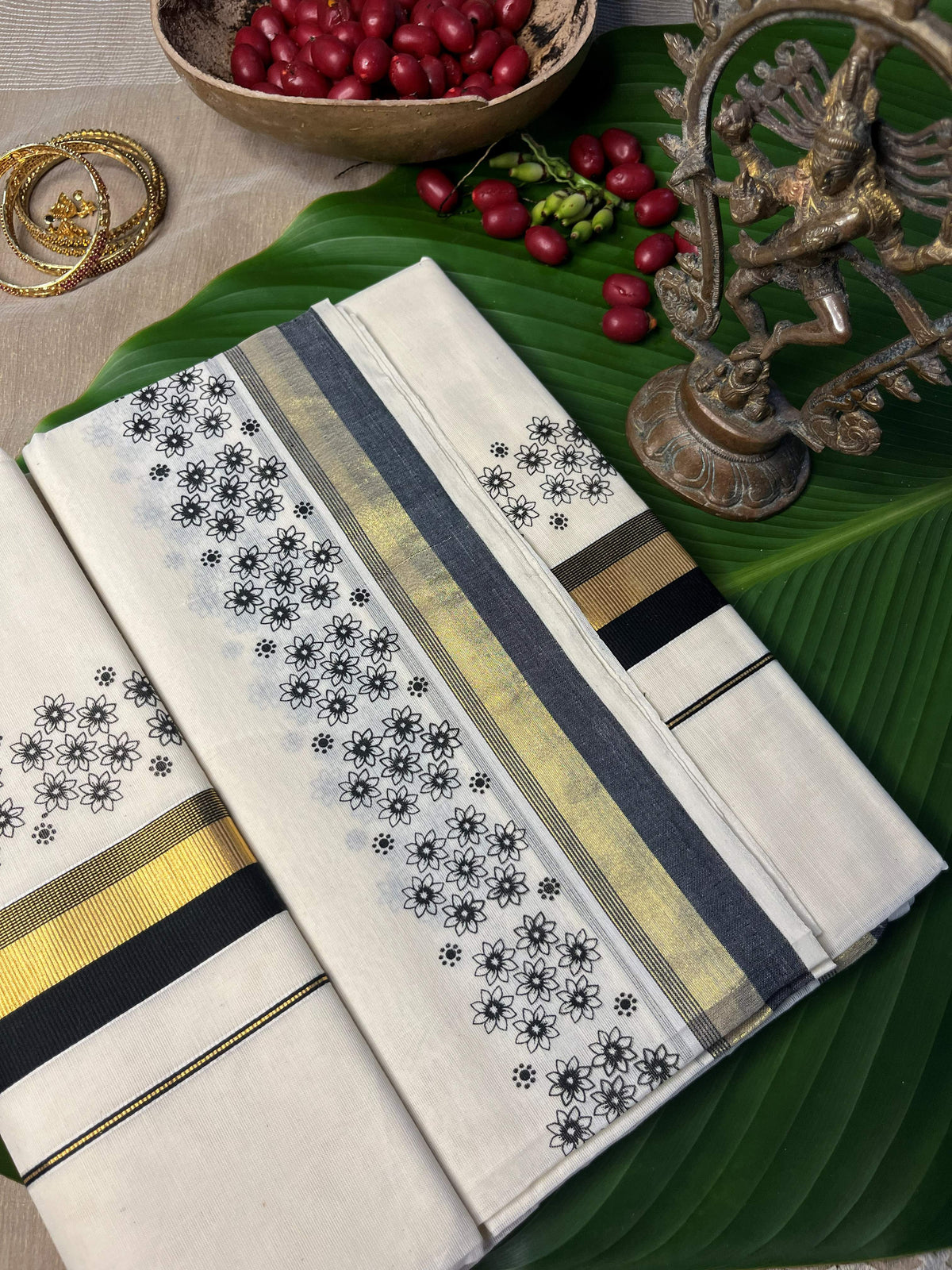 BLACK FLORAL SETSAREE