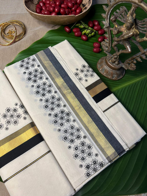 BLACK FLORAL SETSAREE