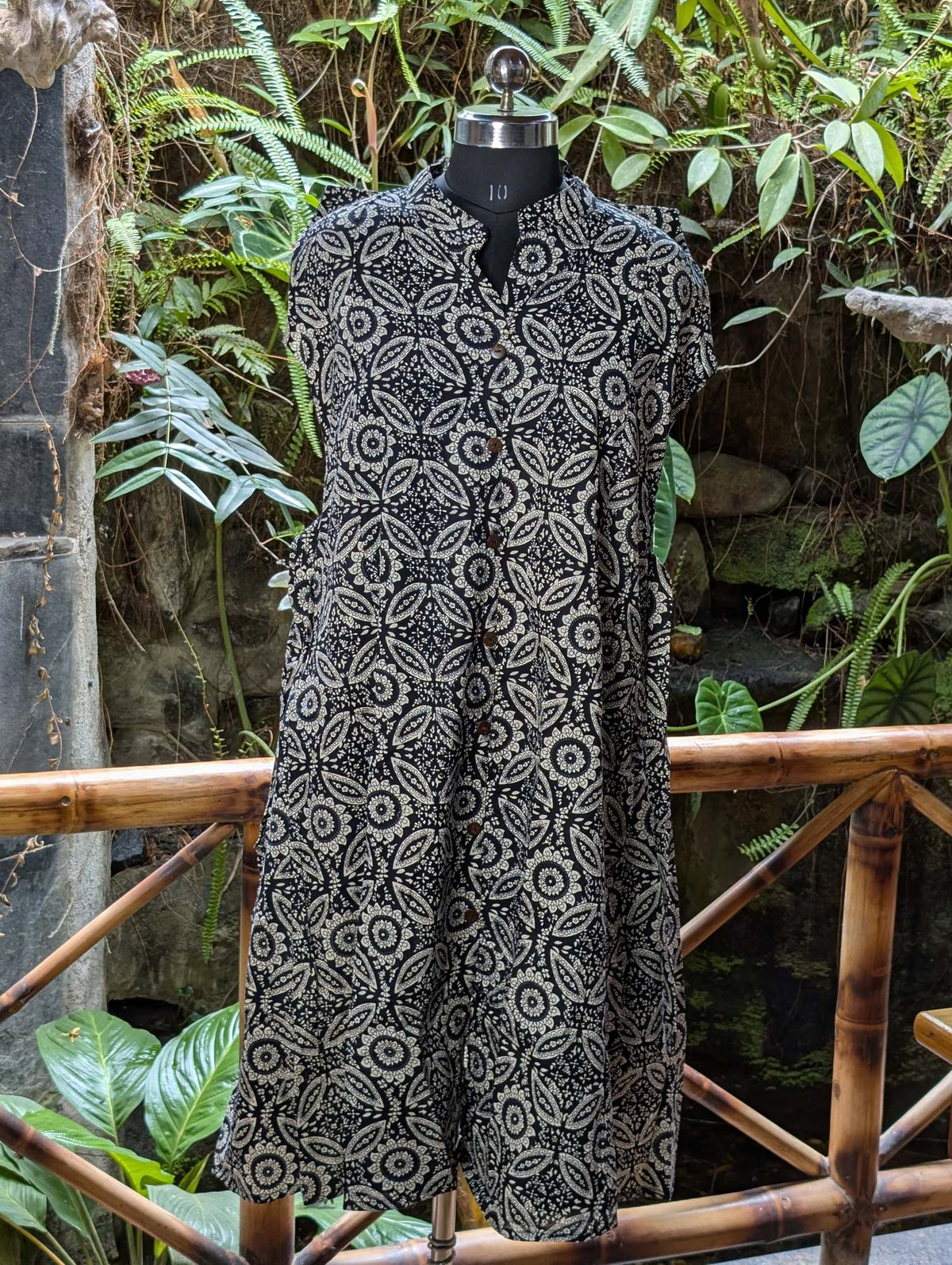 Cotton  Black And White Frock Kurta