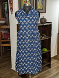 Cotton Indigo Sleeveless Frock Kurta