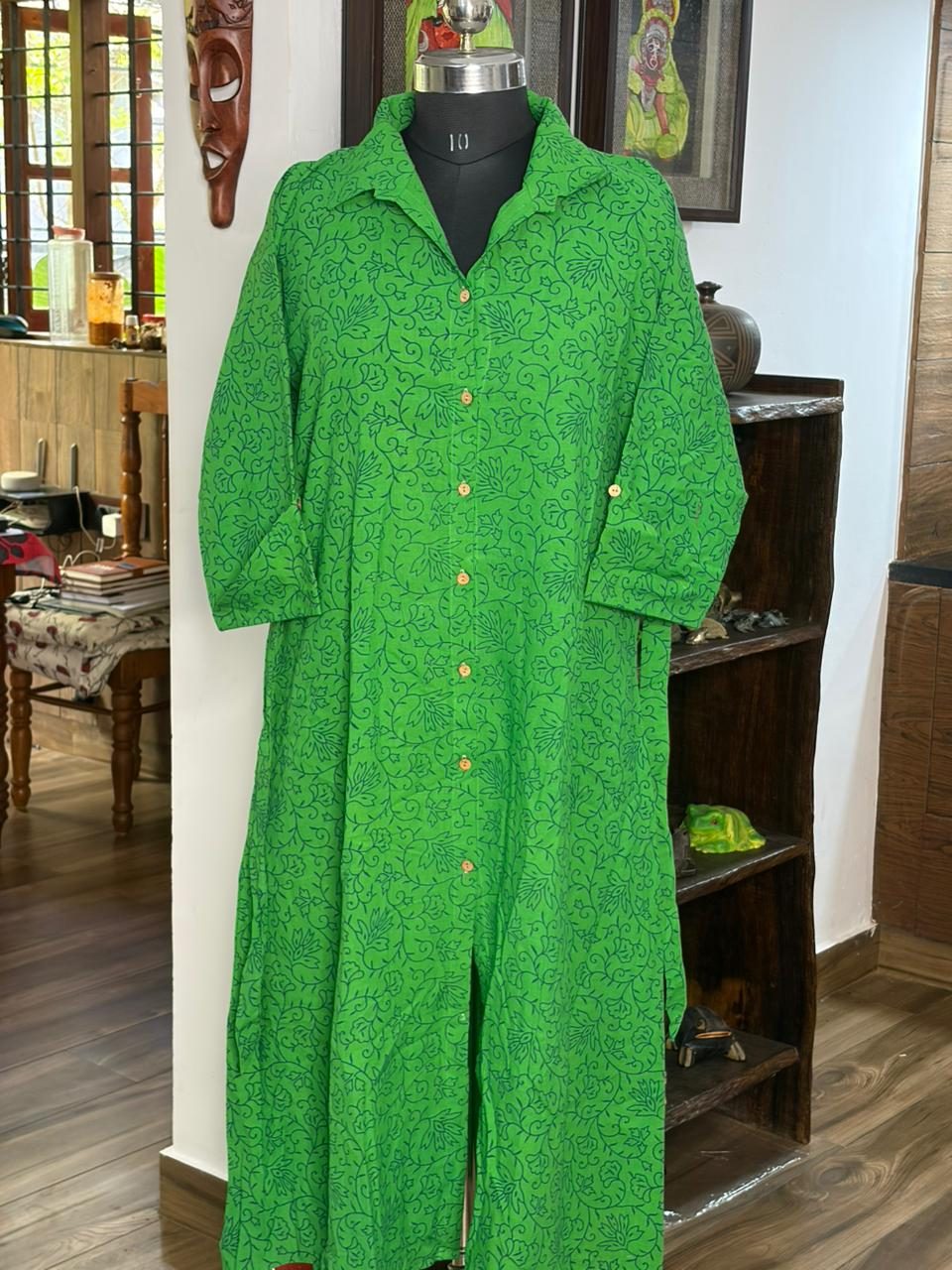 Cotton Green Frock Kurtha