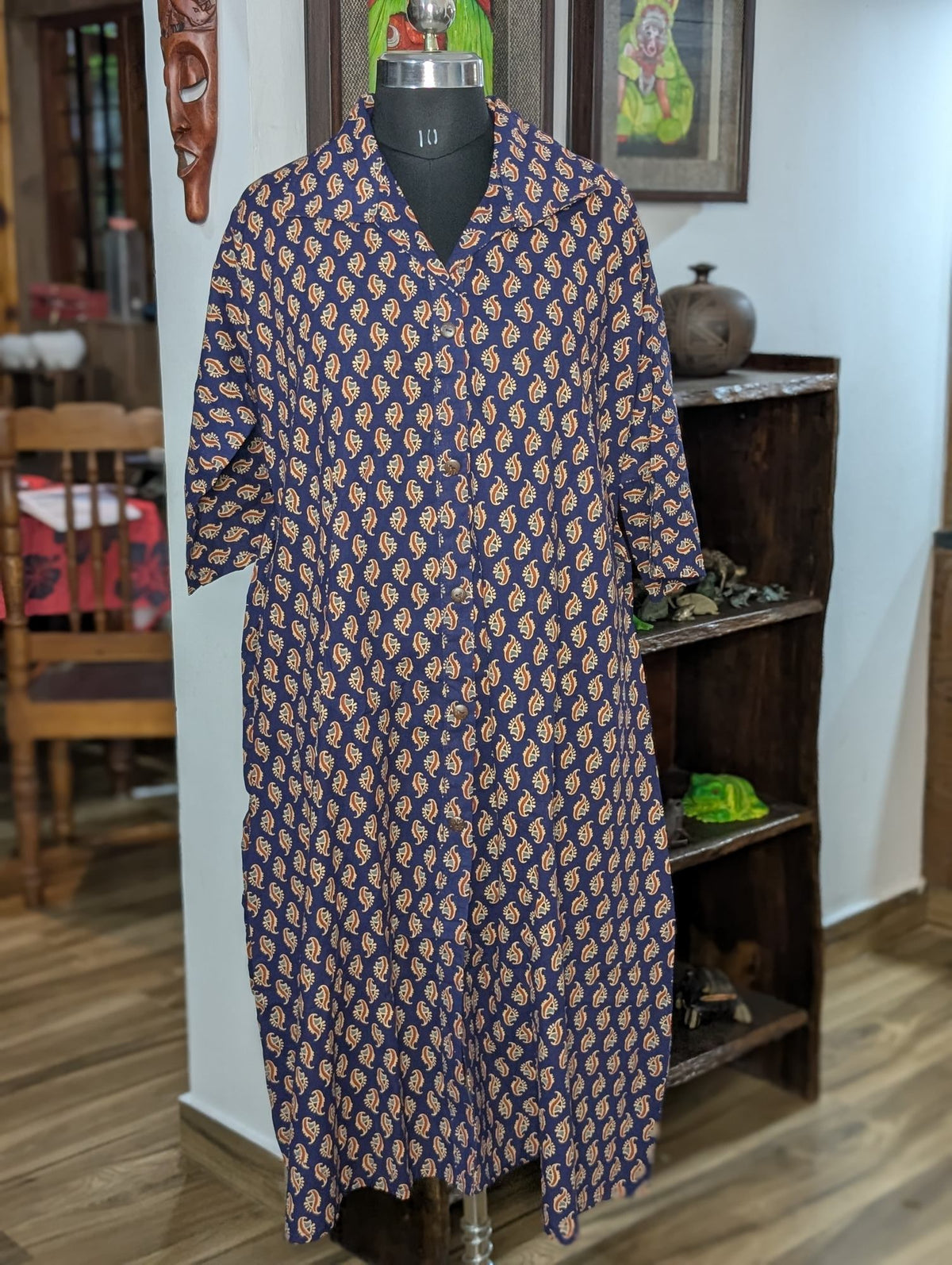 Navy Blue Printed Frock