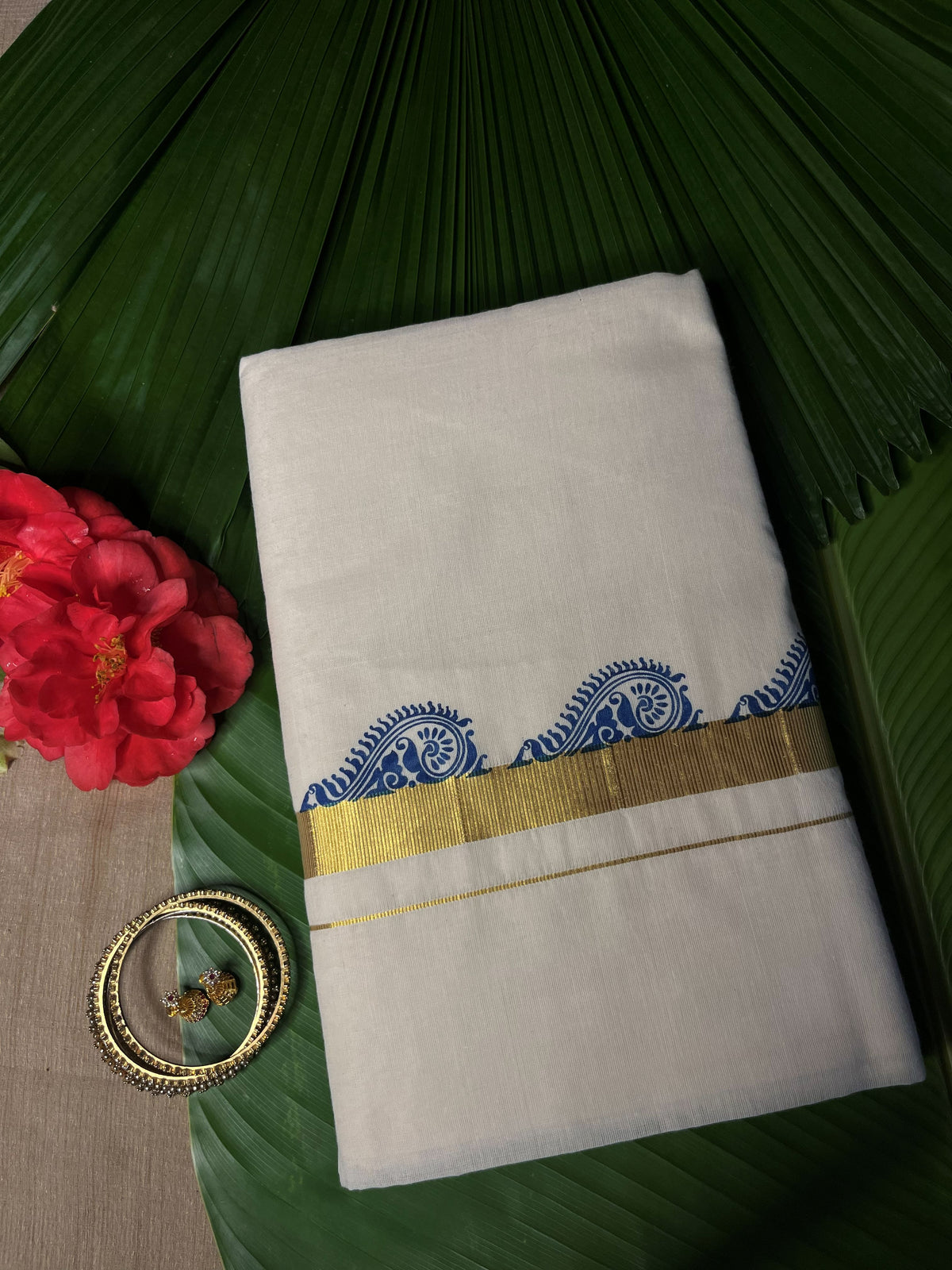 BLUE MOTIF SETSAREE