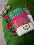 EMERALD AND PINK ZARI WEAVE