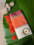 ORANGE STRIPED ZARI WEAVE