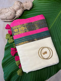 PINK AND EMERALD KANCHI WEAVE
